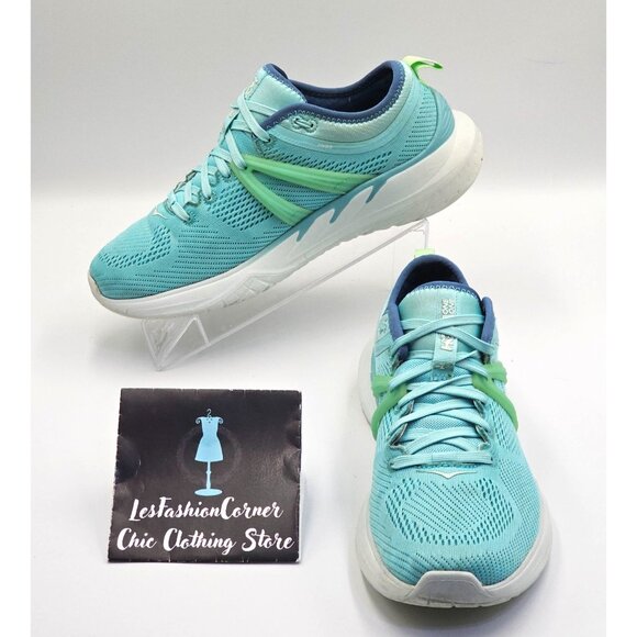 Hoka One One Women's Aqua Blue Mesh Tivra Lace Up Running Shoes Size 8.5 2664 - Picture 1 of 16